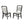 Dining Set With Round Table And 4 Upholstered Chairs - Black / Gray