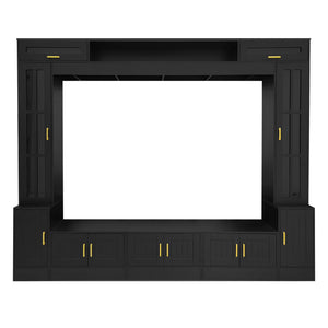 Wall Unit Entertainment Center With Bookshelves For TVs Up to 80"