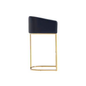 Mid-Century Modern Stool With Steel Base