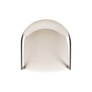 Artemis - Mixed Material Upholstered Dining Arm Chair - Warm White