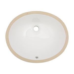 Elegant Ceramic Oval Undermount Bathroom Sink With Overflow