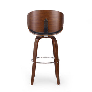 Lumos Mid Century Modern Upholstered Swivel Barstool