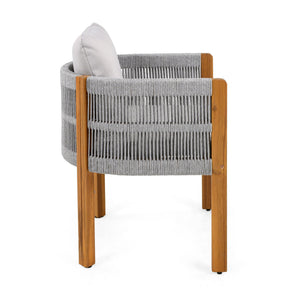 Outdoor Dining Chairs With Rope Handles (Set of 2)