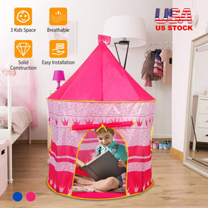 Kids Play Tent Foldable Pop Up Children Play Tent Portable Baby Play House Castle with  Carry Bag Indoor Outdoor Use