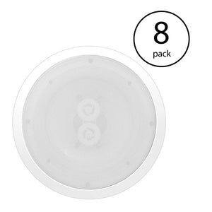 PYLE PWRC82 400W 8" 2 Way Indoor/Outdoor Waterproof Ceiling Speaker (8 Pack) - TRAPSKI
