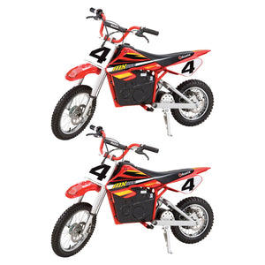 Razor MX500 Dirt Rocket 36V Electric Toy Motocross Dirt Bike, Red (2 Pack) - TRAPSKI