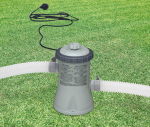 Intex 330 GPH Easy Set Pool Cartridge Filter Pump w/ GFCI + 8 Foot Pool Cover