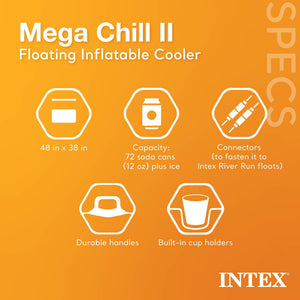 Intex Inflatable Mega Chill II 72 Can Cooler Float + River Run I Float (4 Pack) - TRAPSKI