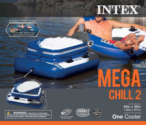 Intex Inflatable Mega Chill II 72 Can Cooler Float + River Run I Float (4 Pack) - TRAPSKI