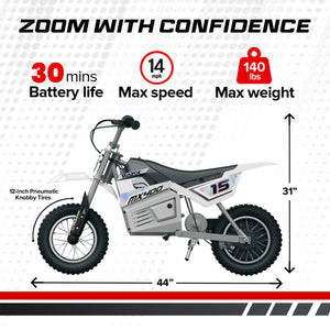 Razor MX400 Dirt Rocket Electric Motocross Motorcycle Bikes, 1 White & 1 Green