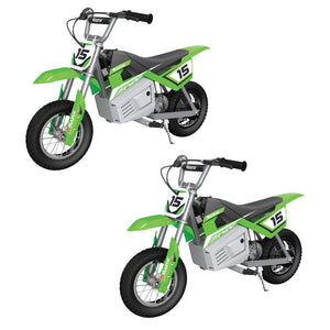 Razor MX400 Dirt Rocket 24V Electric Toy Motocross Dirt Bike, Green (2 Pack) - TRAPSKI
