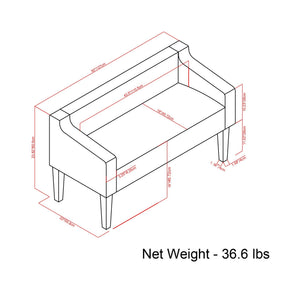 Parris Upholstered Bench - Platinum