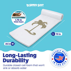 Recreation Sunsation 70" Foam Lounger Pool Float, Bronze Palm White (2 Pack)