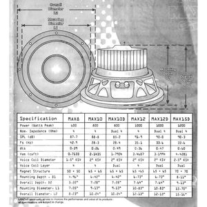NEW LANZAR MAX12D 12" 1000W Car Audio Subwoofer Power Sub Woofer DVC 4 Ohm