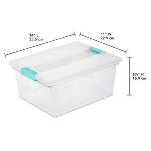 Sterilite Deep Clip Storage Box Container, 8 Pack & Medium Clip Box, 4 Pack
