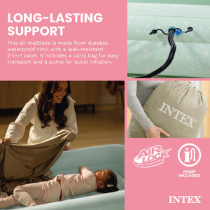 Intex Kids Travel Air Mattress Inflatable Bed with Raised Sides and Hand Pump