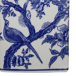 13x25' Blue and White Ceramic Vase Lamp