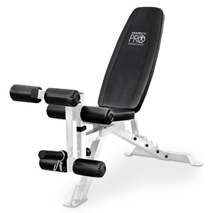 Marcy Powder Coated Steel Home Gym Multipurpose Adjustable Weight Bench, White