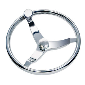 Schmitt Marine Vision Elite Stainless Steel 15.5" Steering Wheel - TRAPSKI
