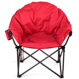 Oversized Folding Camping Moon Chair with Cup Holder