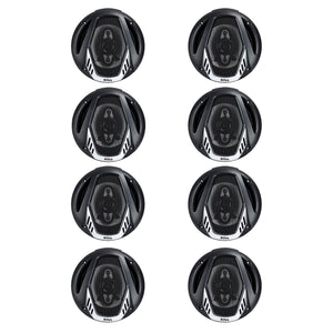 BOSS NX654 6.5" 400W 4-Way Car Audio Coaxial Speakers Stereo, Black (8 Speakers)