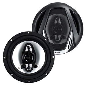 BOSS NX654 6.5" 400W 4-Way Car Audio Coaxial Speakers Stereo, Black (8 Speakers) - TRAPSKI