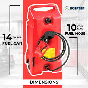 Scepter Flo N' Go Duramax 14 Gal Gas Fuel Tank Container Caddy Can & Pump, 2 Pk - TRAPSKI