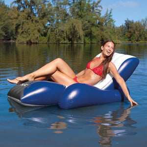 Intex Inflatable Floating Pool Recliner & 2 Person Tube w/ Cooler & Repair Kit