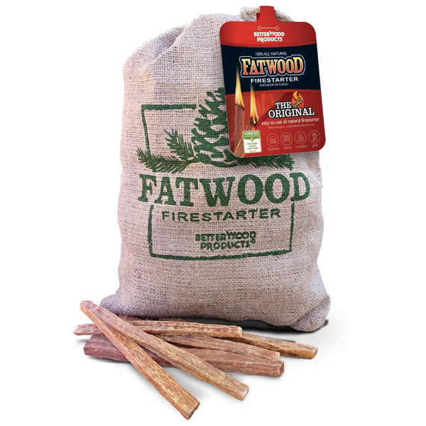 Betterwood Products Fatwood Firestarter 10 Pound Burlap Bag (4 Pack)