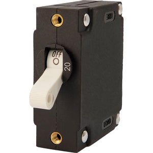 Egis A Series White Toggle Panel Mount Circuit Breaker - Single Pole 20A