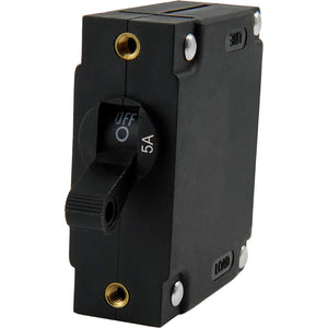Egis A Series Black Toggle Panel Mount Circuit Breaker - Single Pole 5A