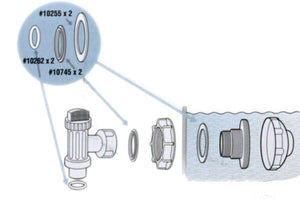 Intex 25006 Large Strainer Rubber Washer & Ring Pack Replacement Parts (6 Pack)