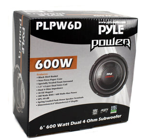 PYLE 6" 600W Max Dual Voice Coil 4-Ohm Car Stereo Audio Power Subwoofer (3 Pack)