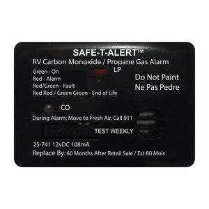 Safe-T-Alert 25 Series Surface Mount Dual Carbon Monoxide/Propane Alarm - 12V Hardwire - Black