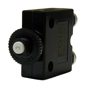 Egis 3A Push Button Panel Mount Circuit Breaker - Screw Terminals