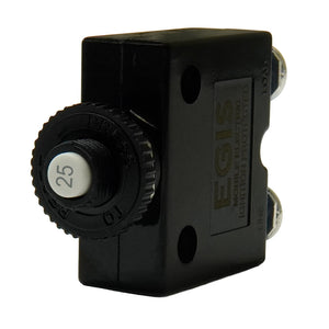 Egis 25A Push Button Panel Mount Circuit Breaker - Screw Terminals
