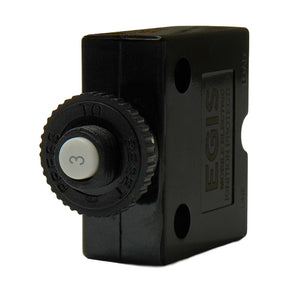 Egis 3A Push Button Panel Mount Circuit Breaker - Spade Terminal
