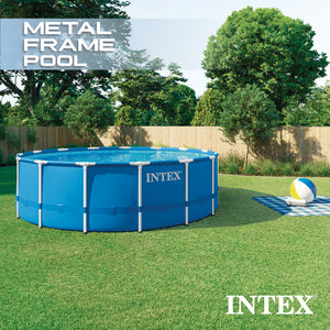 Intex Metal Frame 15' x 48" Round Above Ground Swimming Pool and Maintenance Kit
