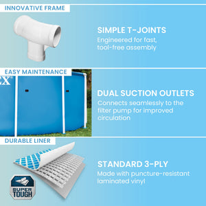 Intex Metal Frame 15' x 48" Round Above Ground Swimming Pool and Maintenance Kit