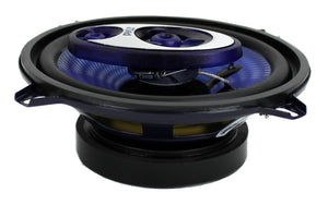 Pyle PL53BL 5.25" 200W 3-Way Car Audio Triaxial Speakers Stereo, Blue (16 Pack)