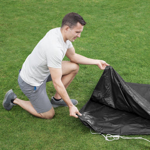 Bestway Flowclear 12 Foot Round Pool Cover w/ Drain Holes for Above Ground Pools