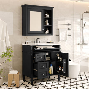 Bathroom Vanity With Medicine Cabinet and Storage
