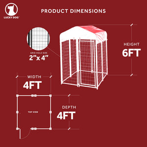 Lucky Dog Uptown Outdoor Covered Kennel Heavy Duty Dog Cage Pen (3 Pack)
