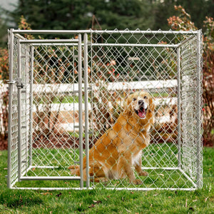 Lucky Dog 5 x 5 x 4 Foot Heavy Duty Outdoor Chain Link Dog Kennel (2 Pack)