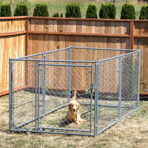 Lucky Dog 10' x 5' x 4' Heavy Duty Steel Outdoor Chain Link Dog Kennel Enclosure