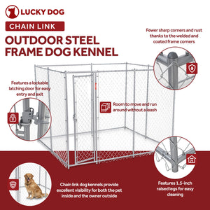 Lucky Dog 10 x 5 x 6" Heavy Duty Outdoor Chain Link Dog House Kennel (2 Pack)