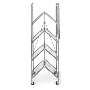 Origami R6-01HW 81 x 36 x 18 Inch Wheeled 5 Tier Folding Steel Shelving, Pewter