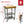Origami Foldable Wheeled Portable Solid Wood Top Kitchen Island Bar Cart, Silver