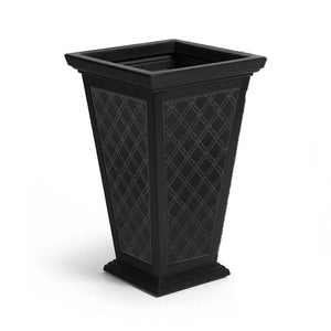 FCMP Outdoor Casablanca Resin 24" Self-Watering Pedestal Taper Planter, 2 Pack
