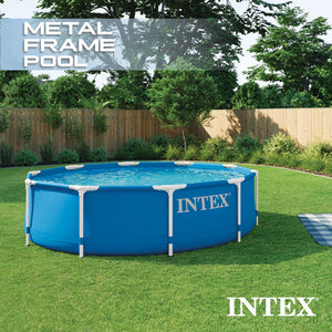 Intex 10ft x 30in Round Metal Frame Above Ground Swimming Pool w/Filter Pump